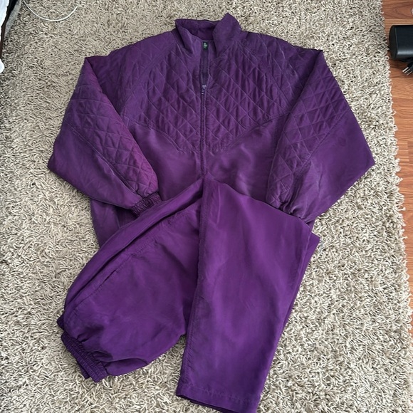 Women’s Vintage 2pc Purple Hunt Club 80s Tracksuit Size Large - Picture 2 of 13